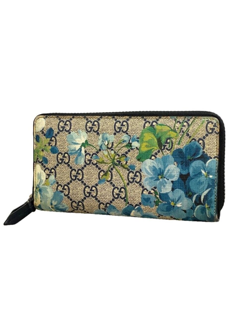 Gucci Wallet GG Blooms Blue Silver